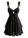 50er Babydoll-Negligé mit Rüschenbesatz und Schleife