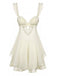 50er Babydoll-Negligé mit Rüschenbesatz und Schleife
