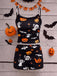 Halloween-Schlafanzug-Set mit Kürbis- und Geister-Print