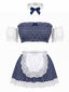 50er Gingham-Dessous-Set im Maid-Stil mit Spitze