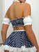 50er Trägerloses Dessous-Set mit Gingham und Spitze