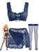 50er Dessous-Set aus floraler Spitze mit Schnürdetails