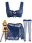 50er Dessous-Set aus floraler Spitze mit Schnürdetails