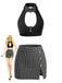 60er Schlafanzug-Set mit Streifen und Neckholder