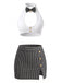 60er Schlafanzug-Set mit Streifen und Neckholder
