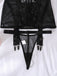 50er Dessous-Set mit transparenter Spitze und Strumpfhalter-Chemise