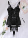 50er Dessous-Set mit transparenter Spitze und Strumpfhalter-Chemise