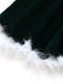 50er Weihnachts-Samtnachtkleid mit Spaghettiträgern, Flauschbesatz und Gürtel