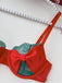 Rotes 50er Weihnachts-Dessous-Set mit Spitze und Strumpfhaltern