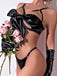 Grünes 30er Dessous-Set mit Schleife und Cut-out