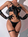 Grünes 30er Dessous-Set mit Schleife und Cut-out