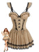 Khaki 50er Babydoll-Nachtkleid mit Polka-Dots und Spaghettiträgern