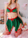 Grünes 60er Weihnachtselfen-Dessous-Set