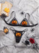 Schwarzes 40er Halloween-Dessous-Set mit Mesh und Plüsch-Kürbissen