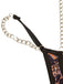 Oranges 50er Halloween Neckholder-Dessous-Set mit Totenkopf und Ketten
