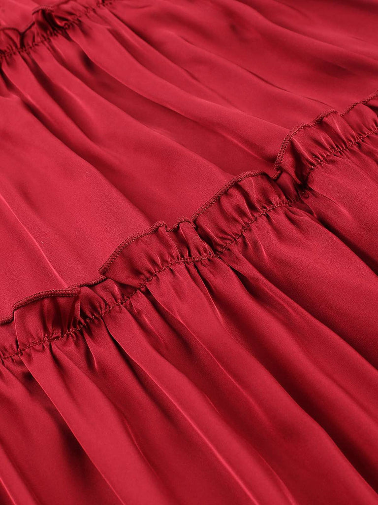 1950er Solid Wrinkle Falten Spaghetti Träger Nachthemd