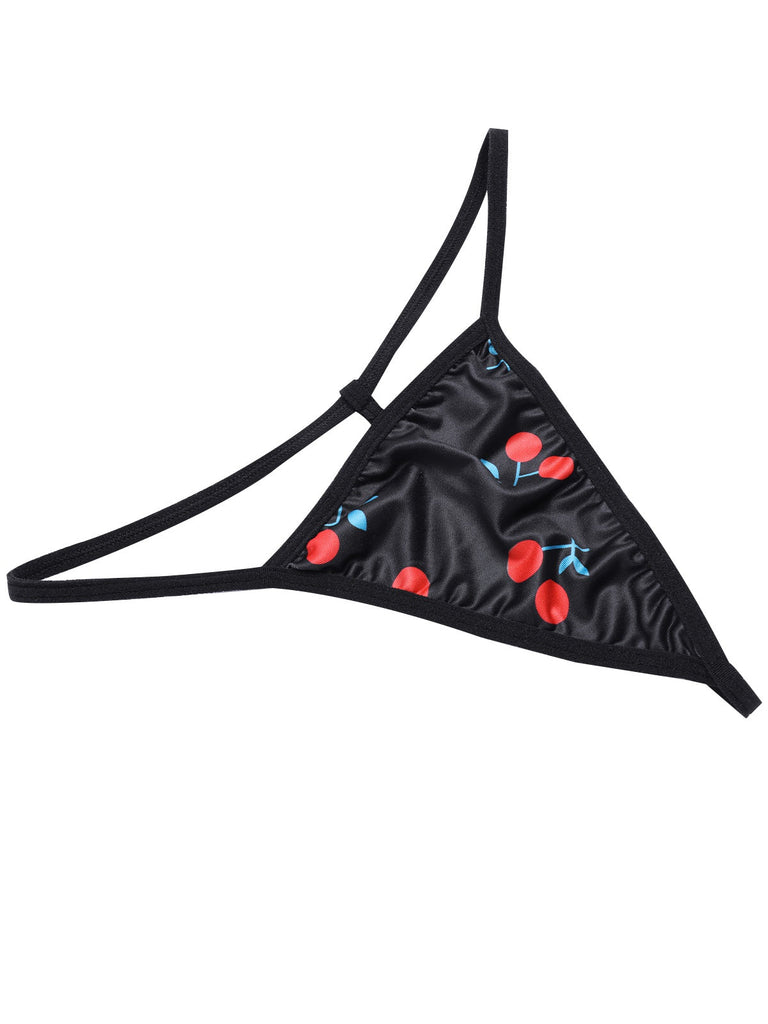 1960er Rot Kirsche Gerüscht Saum Träger Nachthemd