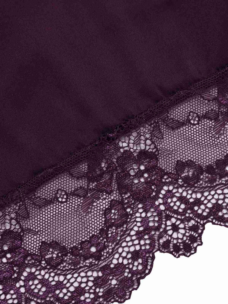 1970er Spitze Patchwork Spaghetti Träger Nachthemd