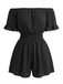 Unifarbener Jumpsuit im Stil der 1940er Jahre mit schulterfreiem Rock, Rüschenärmeln und geraffter Taille – Vintage-Jumpsuit, Retro-Mode