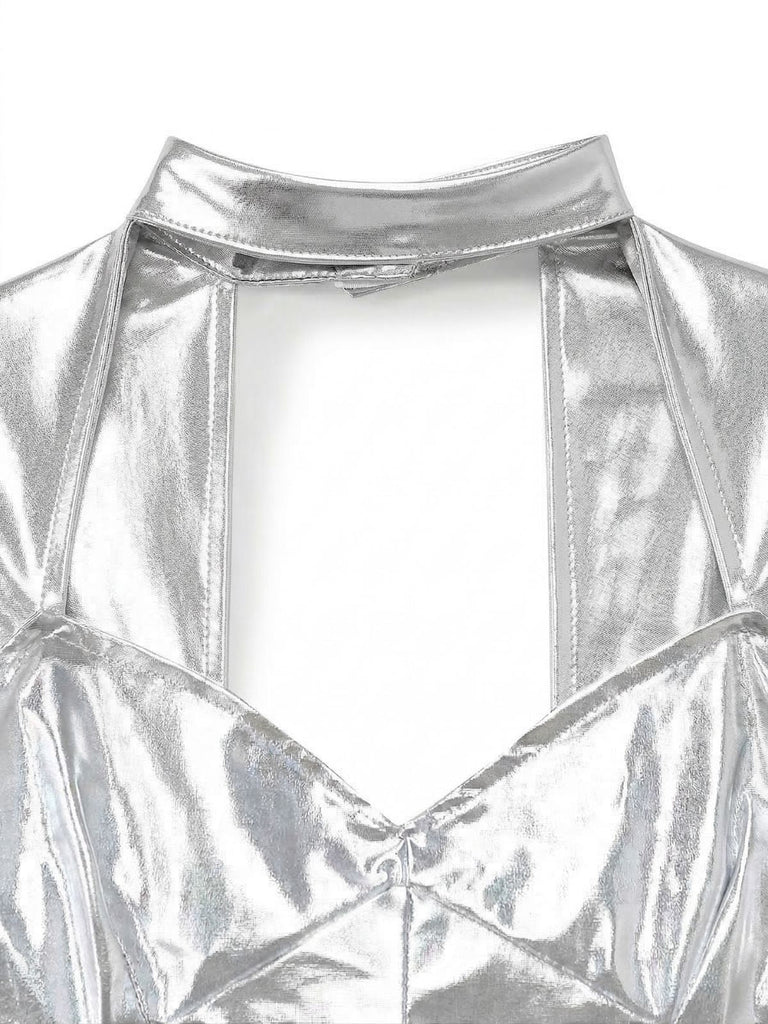 Silber 60er mit Neckholder und Metallic