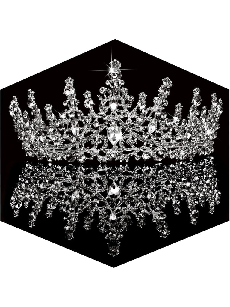 Silbernes Vintage Kronen-Haarband mit Strass