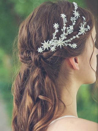 Silbere Haarspange mit Stern und Strass