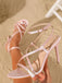 Satin-Sandalen mit High Heel und Trägern