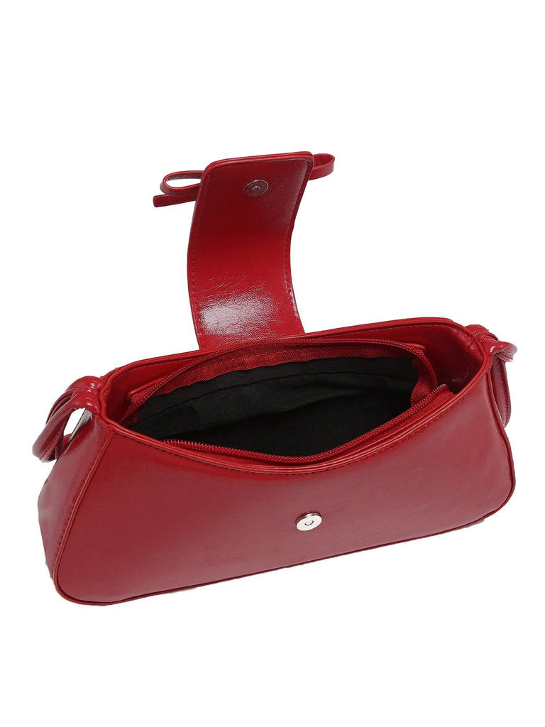 Vintage Leder Bogen Baguette Tasche