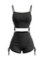 40er Tankini-Set mit Spaghettiträger und gerafft