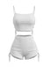 40er Vintage Tankini-Set mit Spaghettiträger und gerafft