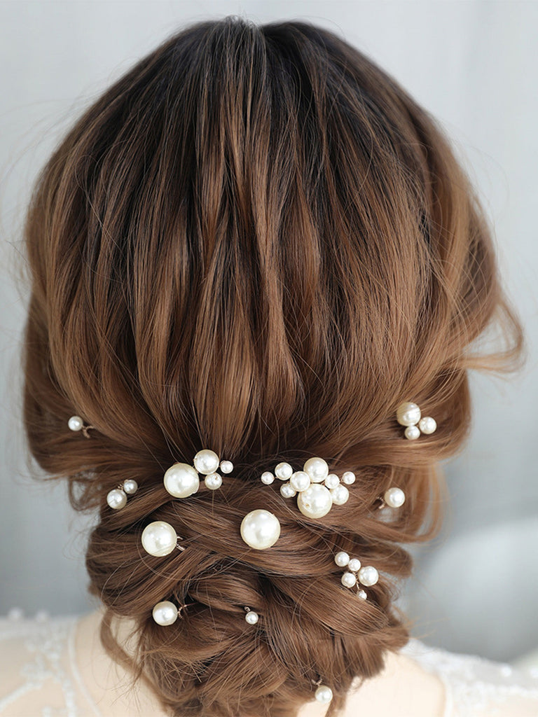 Vintage Braut-Haarnadel-Set mit Perlen
