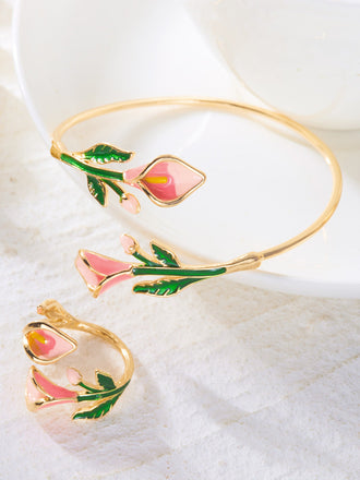 Vintage Armband mit Blumen und Ring