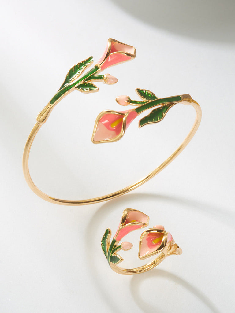 Vintage Armband mit Blumen und Ring