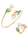 Vintage Armband mit Blumen und Ring