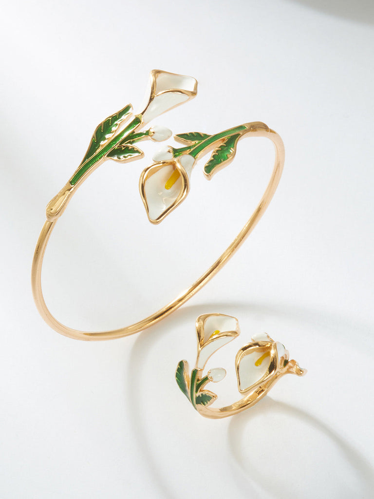 Vintage Armband mit Blumen und Ring