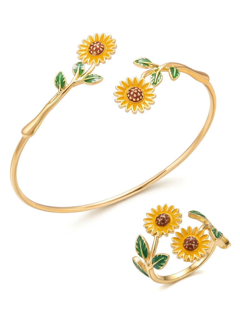 Vintage Armband mit Blumen und Ring