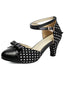 Vintage Blockabsatzschuhe mit Polka-Dots und Schleife