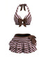 [Vorverkauf] 50er Neckholder-Bikini-Set & Rüschen-Cover-Up mit Streifen