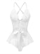 1970er Slip Blumen Spitze Bogen Nachthemd