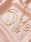 Weißes Schmetterling Strassstein Kette Halskette & Armband & Ohrringe