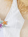 Weißer 50er Badeanzug mit Neckholder und Seestern