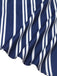 Blaues 50er schulterfreies Swingkleid mit Streifen