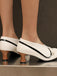 Retro Bogen PU Rundspitze Blockabsatz Schuhe