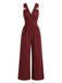 Weinroter 50er Jumpsuit mit Hohe Taille und rückenfrei