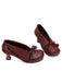Retro Bogen PU Rundspitze Blockabsatz Schuhe