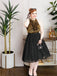 SCHWARZES 1950ER GOLD GLITZER PATCHWORK KLEID