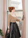 KHAKIFARBENES STRICKLEDER PATCHWORK KLEID