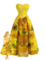 [Vorverkauf] Gelbes 50er trägerloses Swingkleid mit Sonnenblumen
