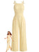 Gelber 50er Jacquard-Jumpsuit mit Blumen und Bindeband