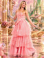 Rosa 1950er Glinda Wicked Glitter Netz Swing Kleid